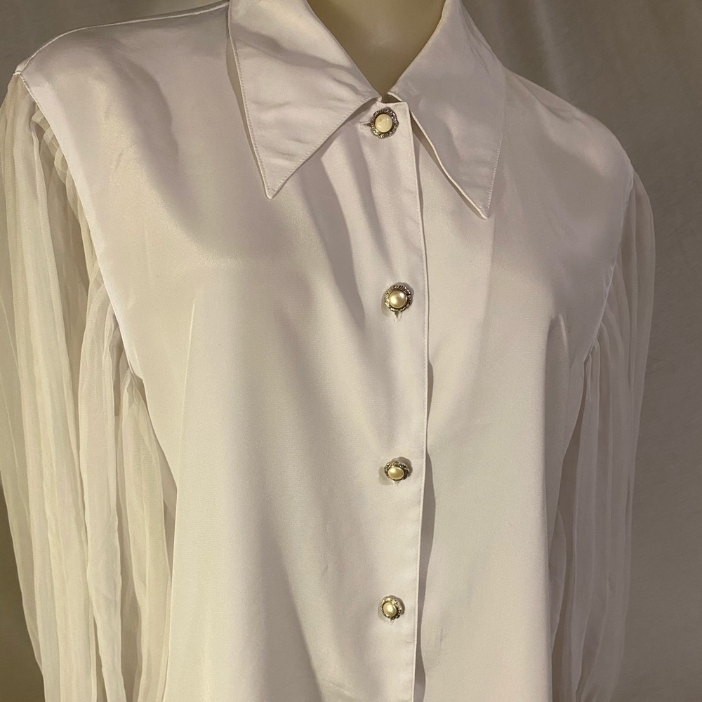 Blouse Ladies Vintage Karen Arnold White Size 12